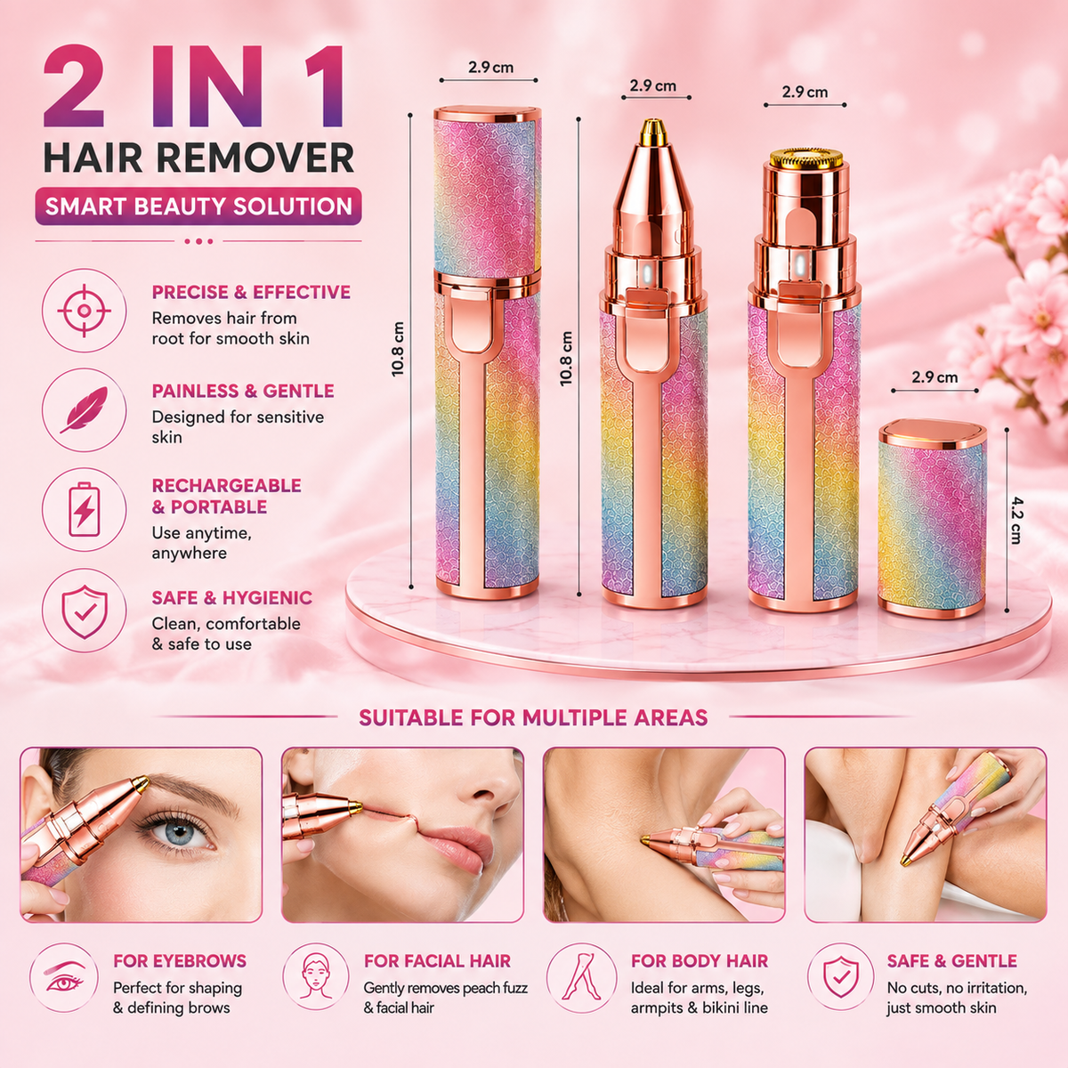 2-in-1 Eyebrow & Facial Trimmer